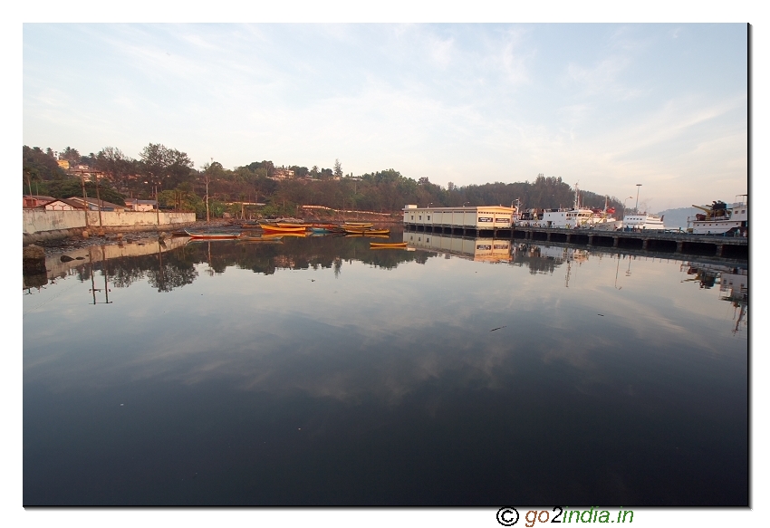 Morning view of shipping point to Havelock island in Port blair