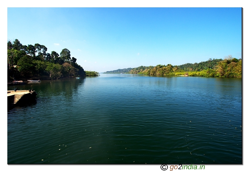 Crossing sea  to proceed to mud valcano or limestone caves in Andaman