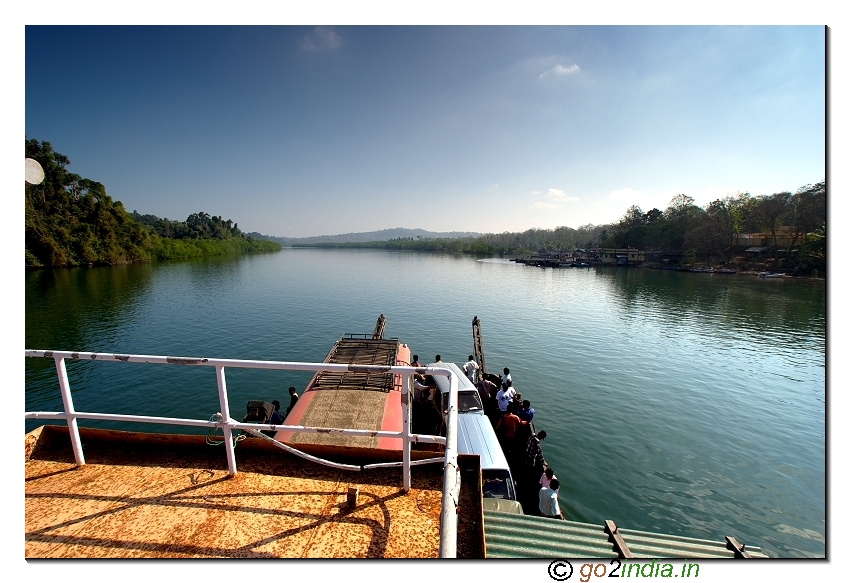 Crossing sea  to proceed to mud valcano or limestone caves in Andaman