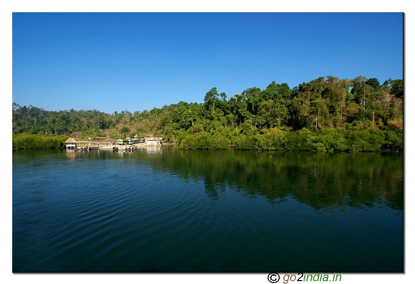 Baratang mid point in Andaman to proceed to mud valcano and limestone caves