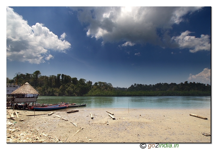 Starting point of journey to limestone caves from Baratang in Andaman