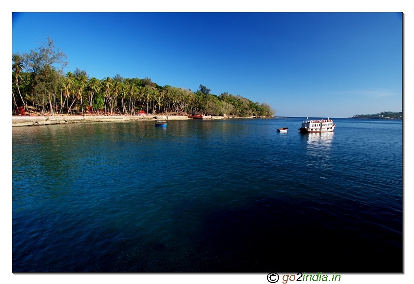 Shipping point to Ross island and North bay near cellular jail of ANdaman