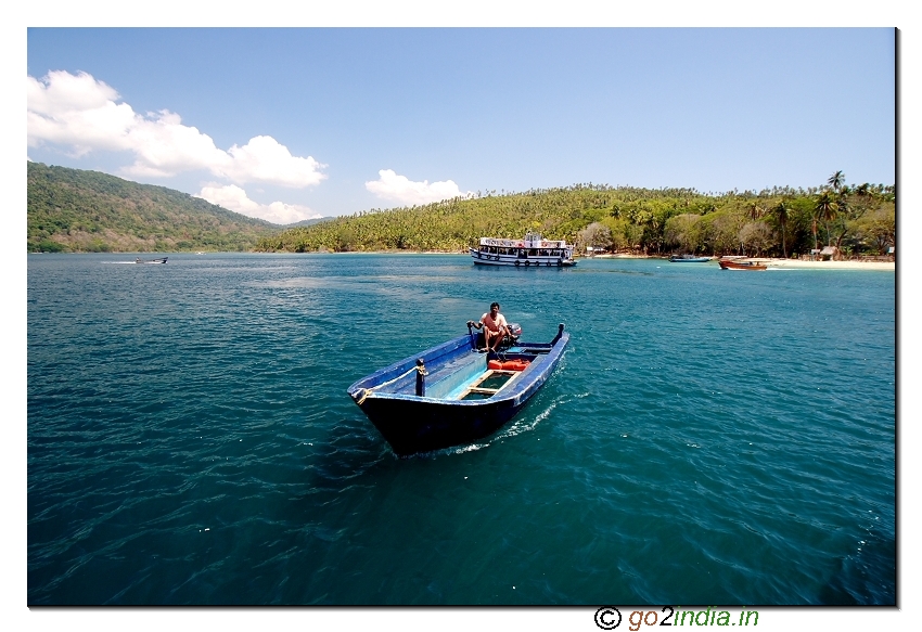 North bay coral island view from sea in Andaman