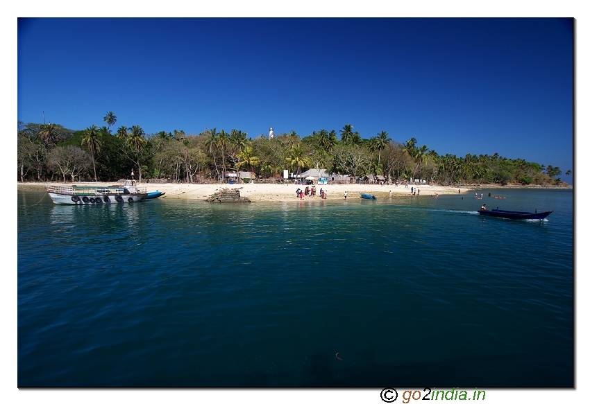 North bay coral island view from sea in Andaman