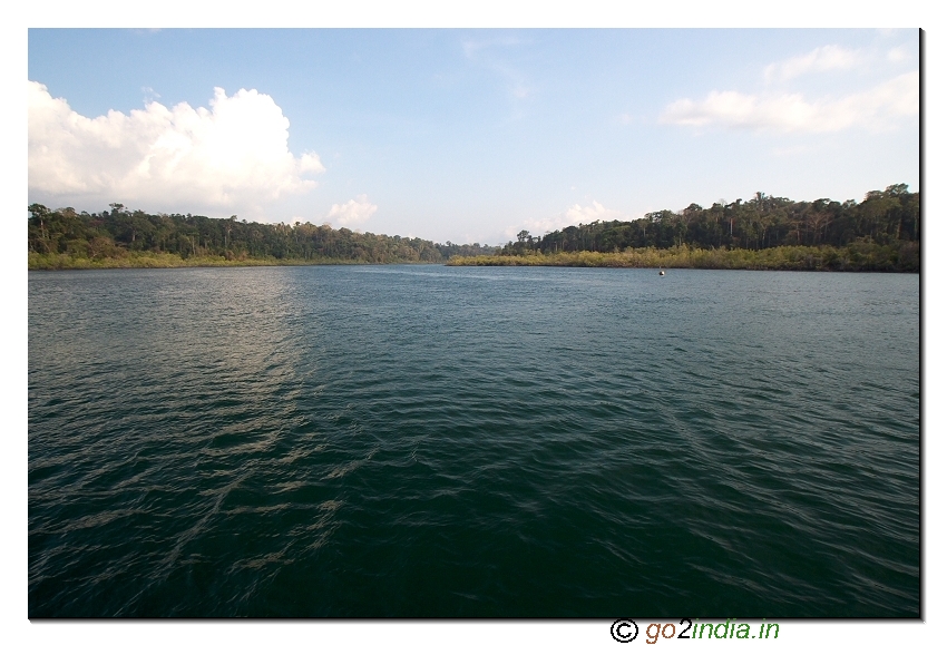 Sea and landscape on the way to Jolly buoy island from Wandoor beach of Andaman
