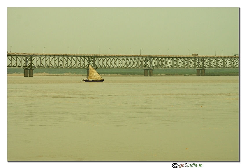 Fisherman's boat in Godavari at Rajahmundry early morning