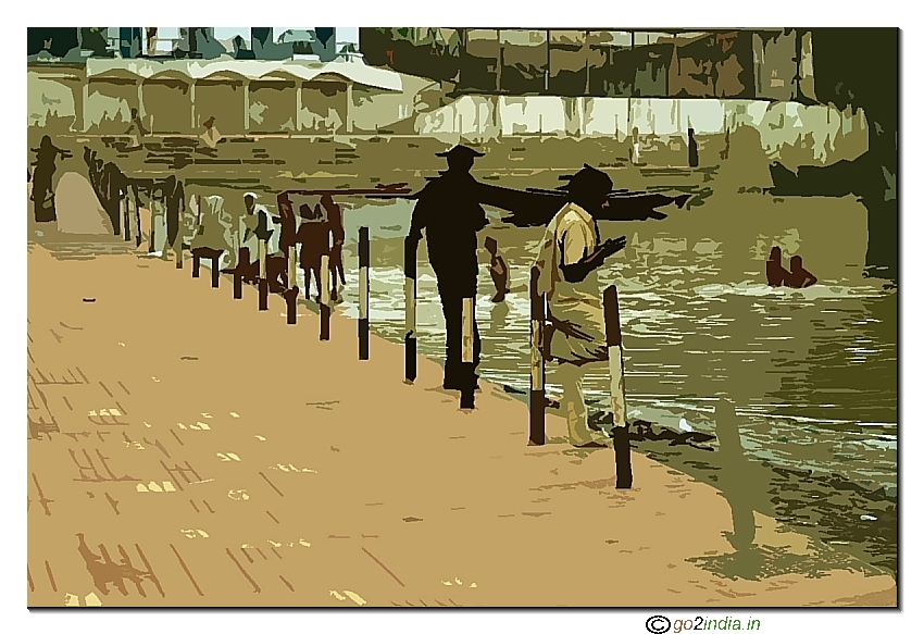Kona seema Village scene artistic cutout filter