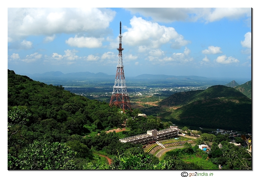 Front view of Simhachalam temple with TV tower
