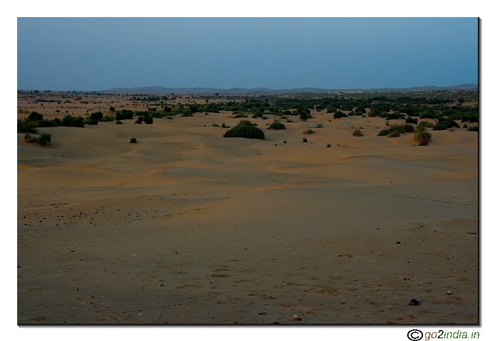Evening sunlight near Varana village Jaisalmer 