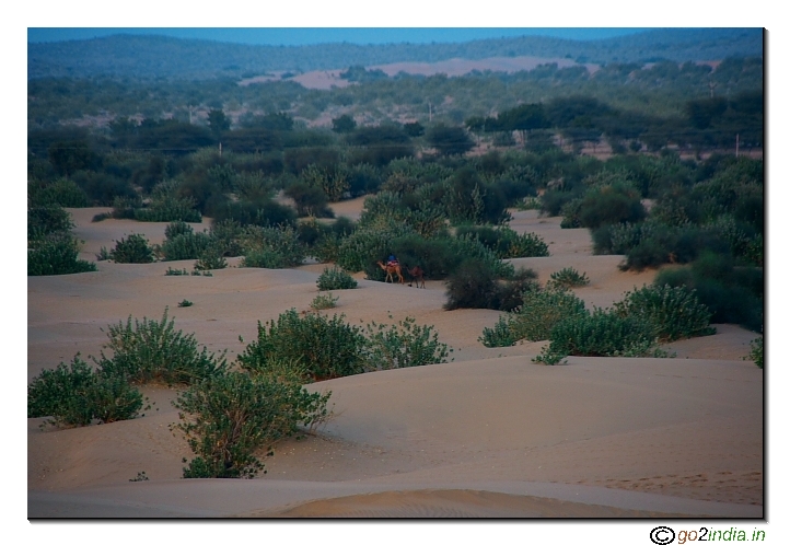 During sunset time inside desert near Barna village