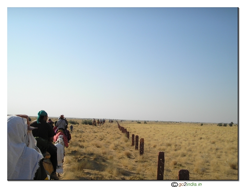 From camel top - desert trekking