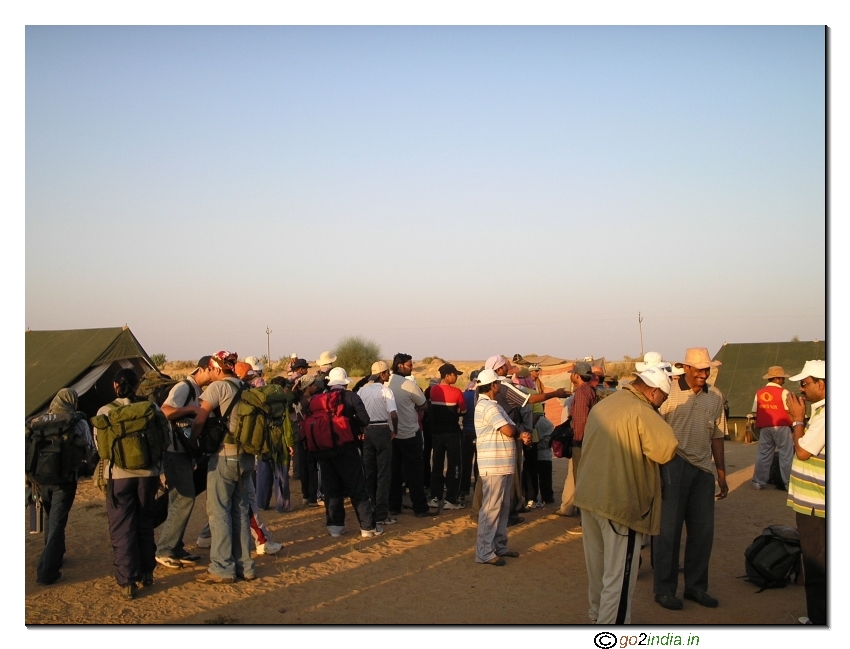 Before leaving the camp for the trek
