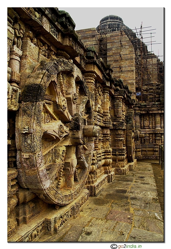Wheels on both side of Konark sun temple