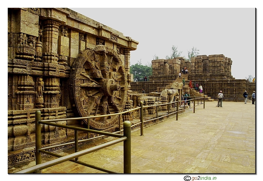 Bottom part Charriot view of Konark Sun Temple towards front side