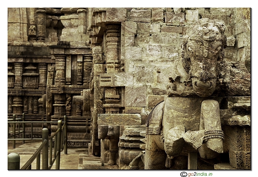 Horse are port of the chariot design of Konark sun temple