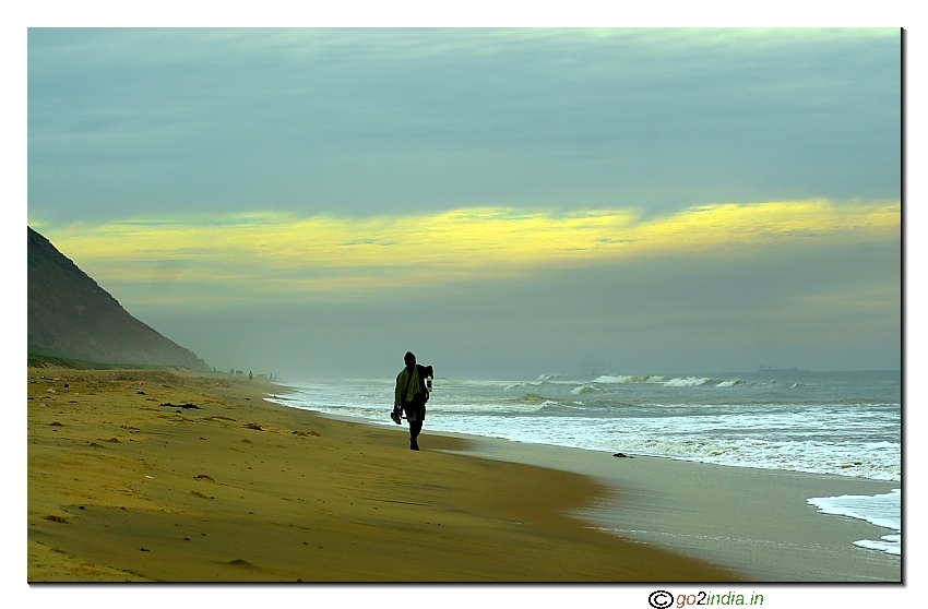 Fisherman at Yarada Beach Visakhapatnam