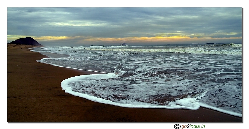 Scenic beauty of Yarada beach at Vizag