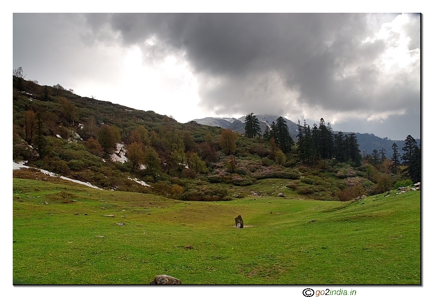 A cricket pitch near Dhunda camp at a height of nearly 1000 ft