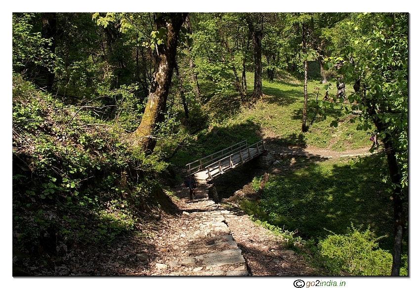 A wooden bridge  on the way