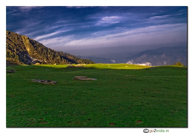 Light after rain near Kedarkantha camp during trekking