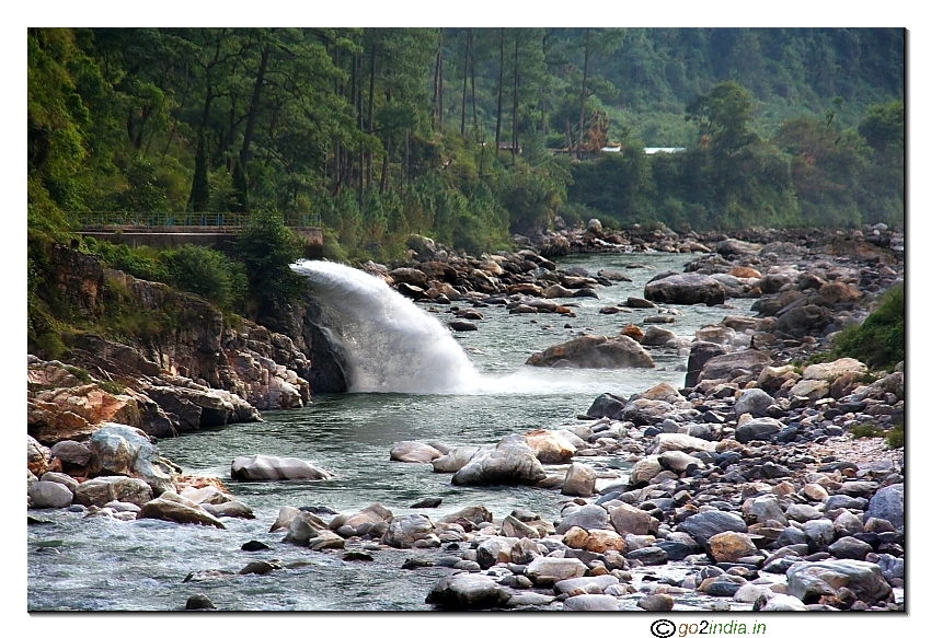 Water joining Water on  River Bhagirathi on the way to Gangotri
