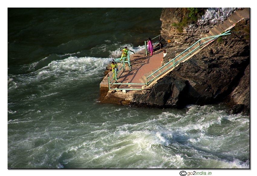 Two rivers joining at Rudraprayag- Alaknanda & Mandakini