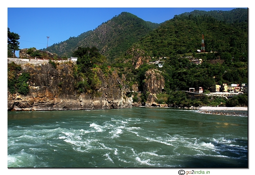 Meeting of two river waters and Karanprayag
