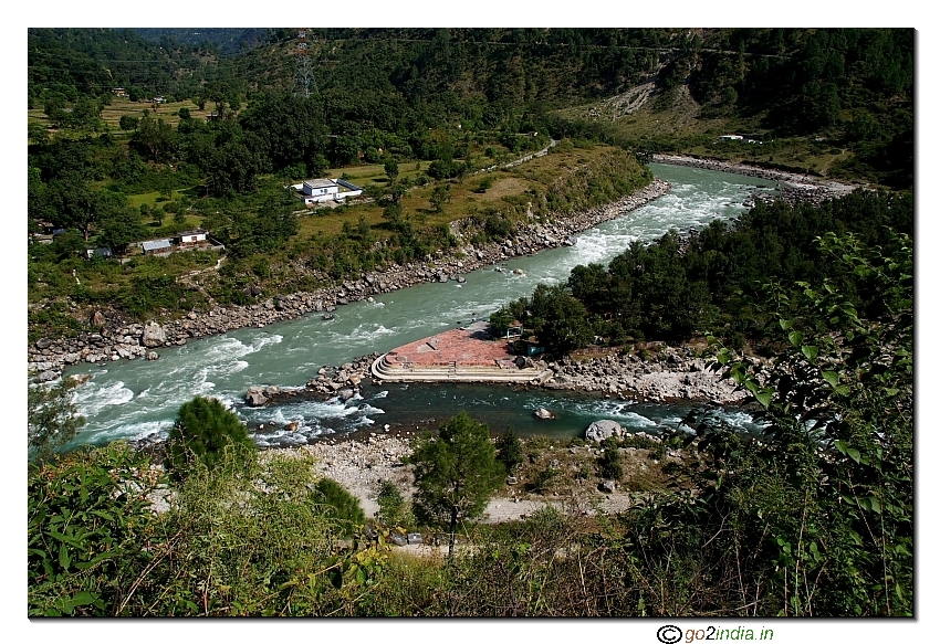 Alaknanda & Nandakini confluence at Nandprayag