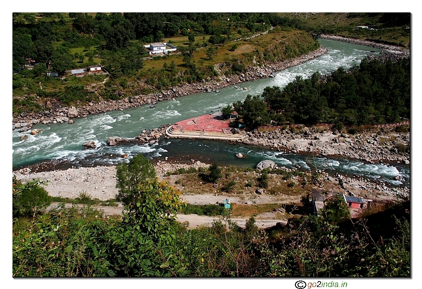 Nandprayag the confluence of river Alaknanda and Nandakini