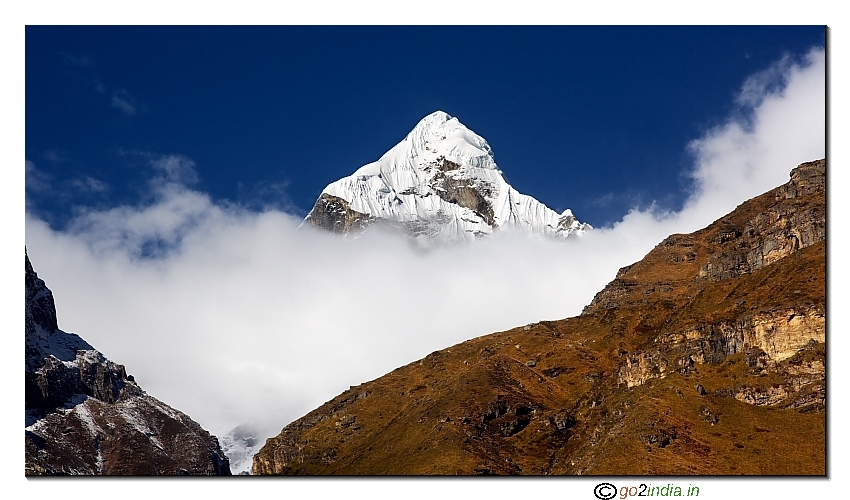 Snow peak at Badrinath temple