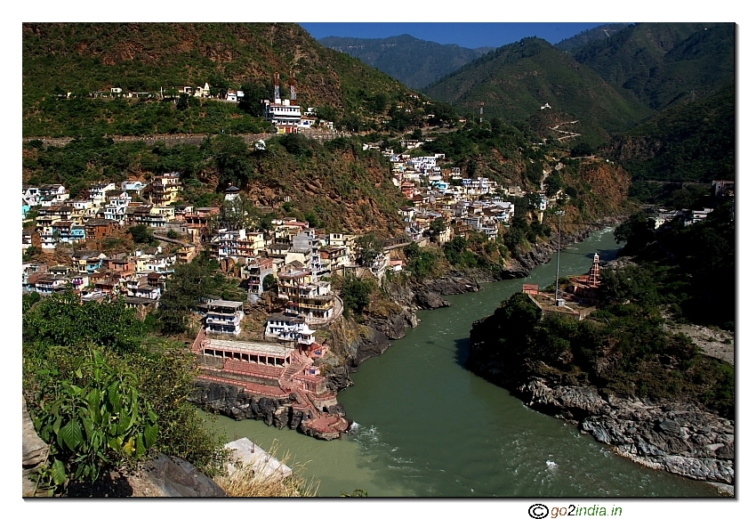 Devprayag river confluence of Alaknanda and Bhagirathi
