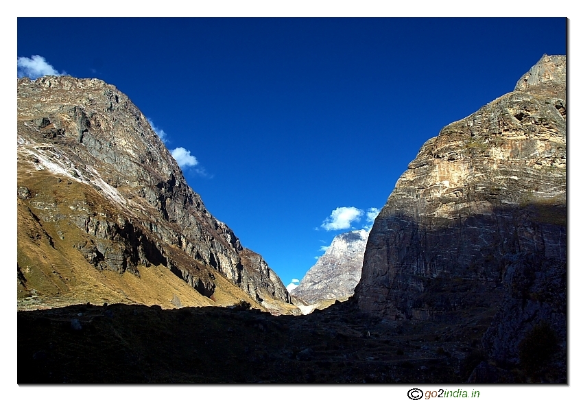 Morning sun light over Badrinath  Dham hills