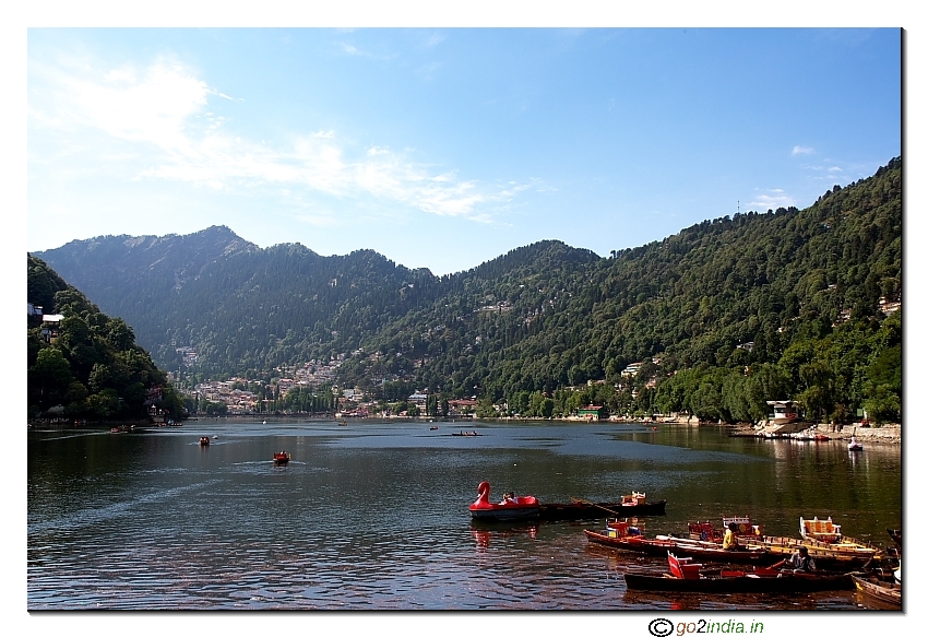 Naini Lake and boats around