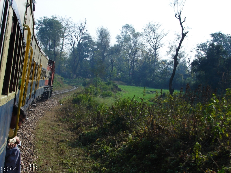 Curved track of the train