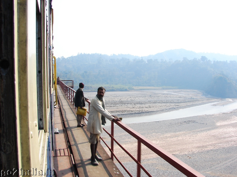 Train over a bridge