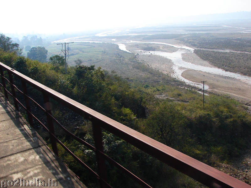 Over a bridge
