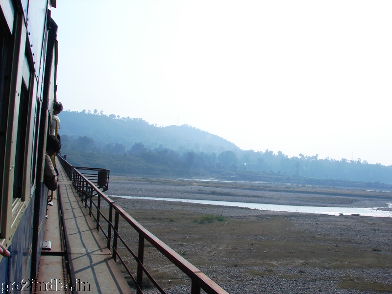 Over a bridge