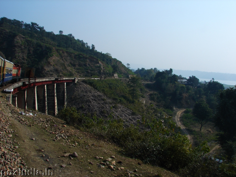Train over a bridge