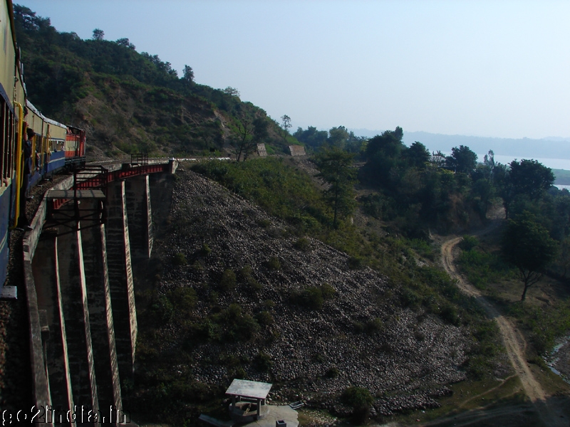 Train over a bridge