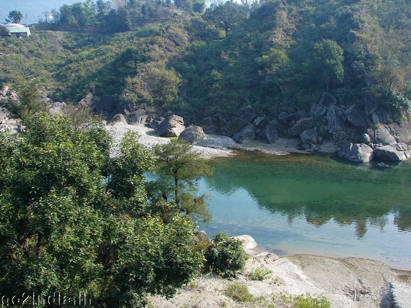 Blue water of the river