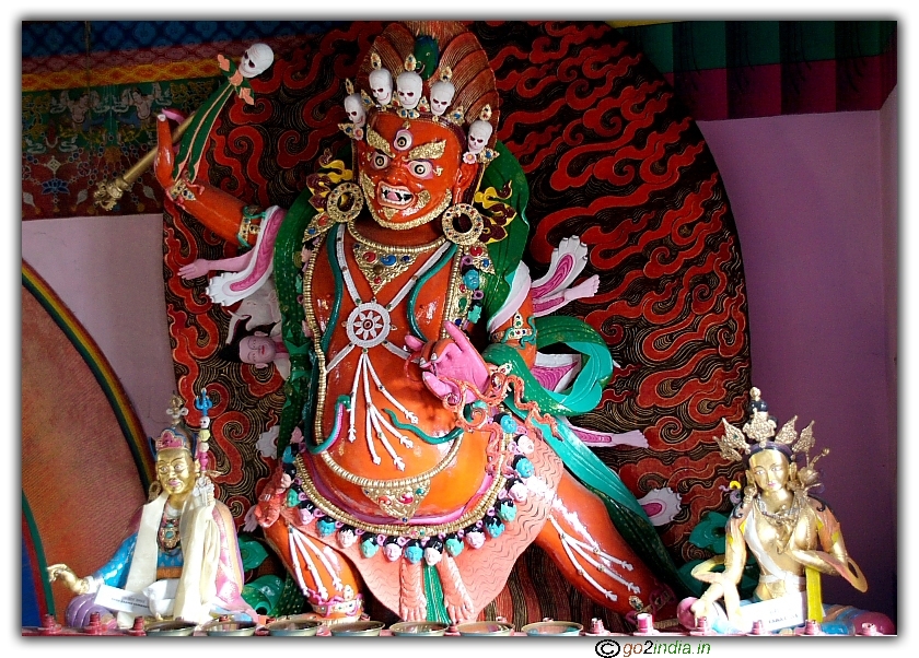 statues at Manali Buddhist Monastery