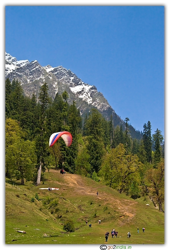 Paragliding at Manali hill station
