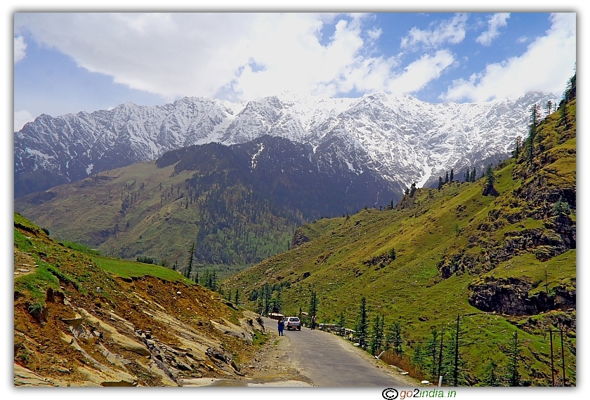 Ice coverted snow peak at manali view from Kothi