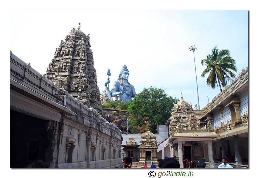 Murudeswara statue view from inside the temple