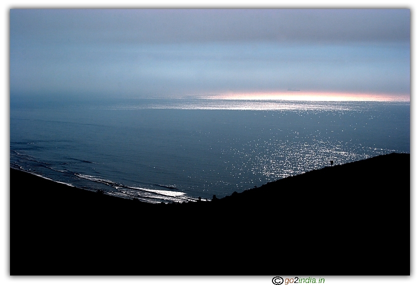Sun rise from Gangavaram hill of Yarada beach