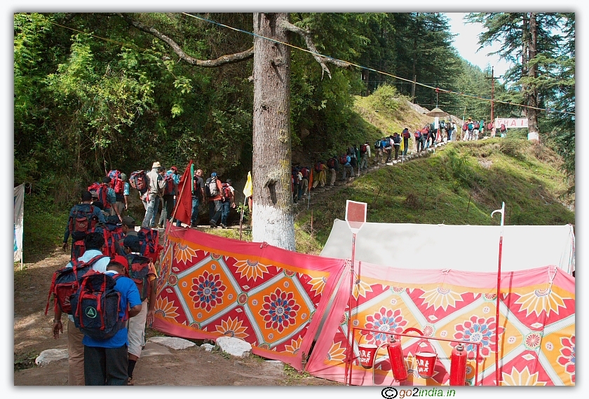Starting for acclimatization trek