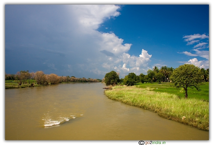 Kabini river flowing after Nanjangud near Suttur