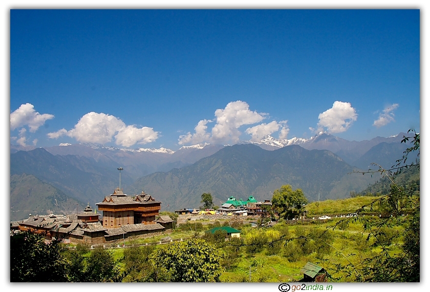 Distance view of Bhima Kali temple at Sarahan