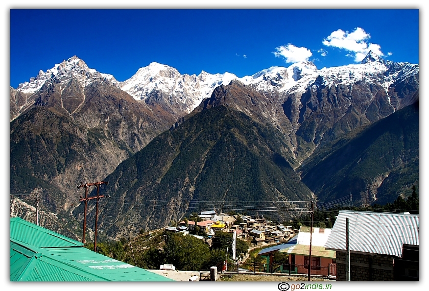 Kalpa village and Kinnuar Kailash hill