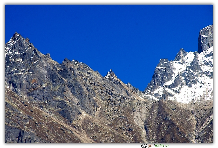Shiva Linga at top of the hill view from Kalpa village
